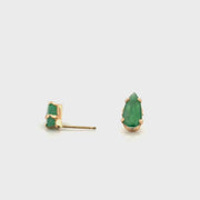 1.76cttw. Natural Emerald Ear Studs in 14K Yellow Gold