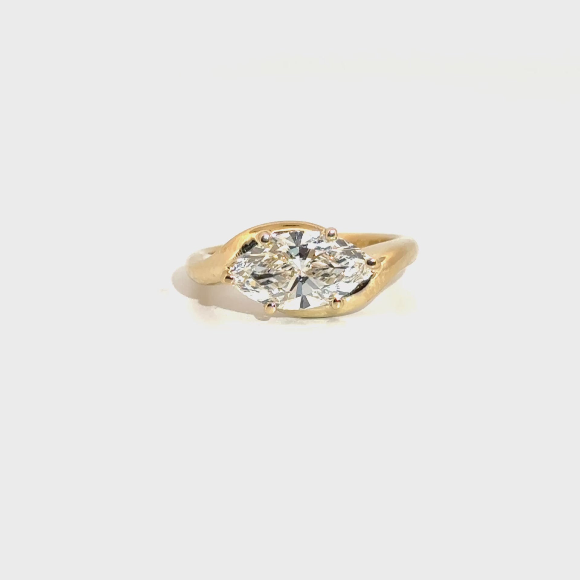 2.0ct. E VS1 Lab Grown Marquise East to West Set Bypass in 14K Yellow Gold