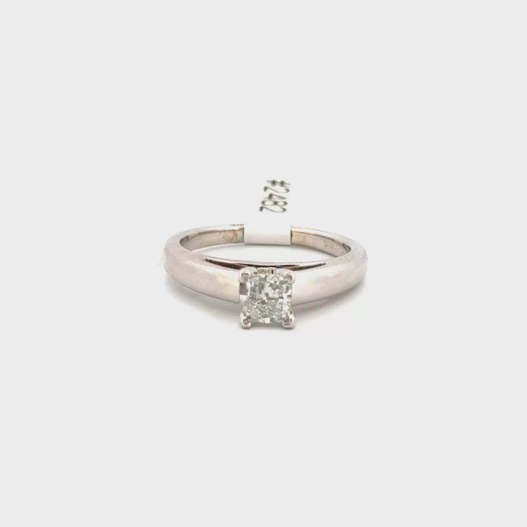 Natural Diamond Engagement Ring Set in 14K White Gold