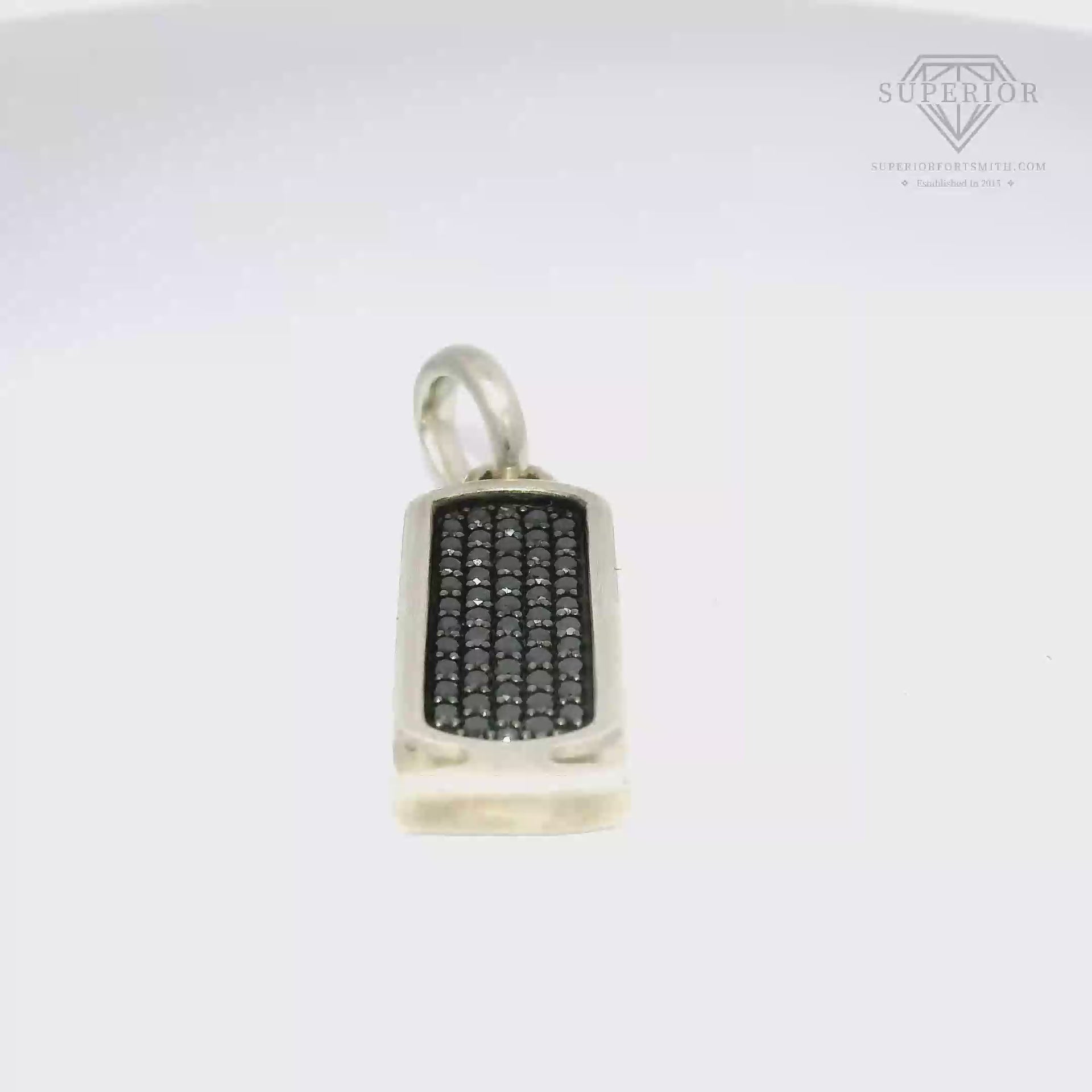David Yurman Pave Set Natural Black Diamond Pendant in .925 Sterling Silver
