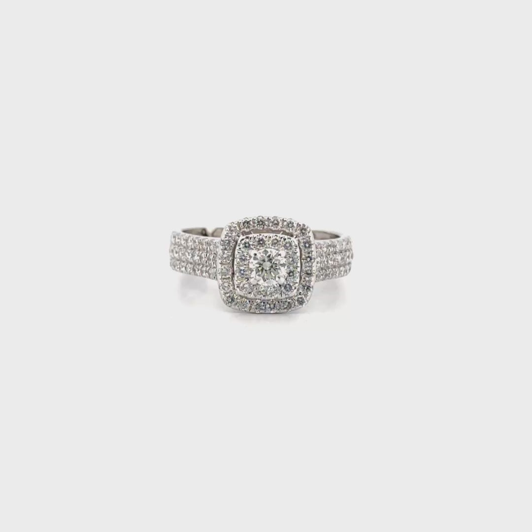 Diamond Engagement Ring Set in 14K White Gold