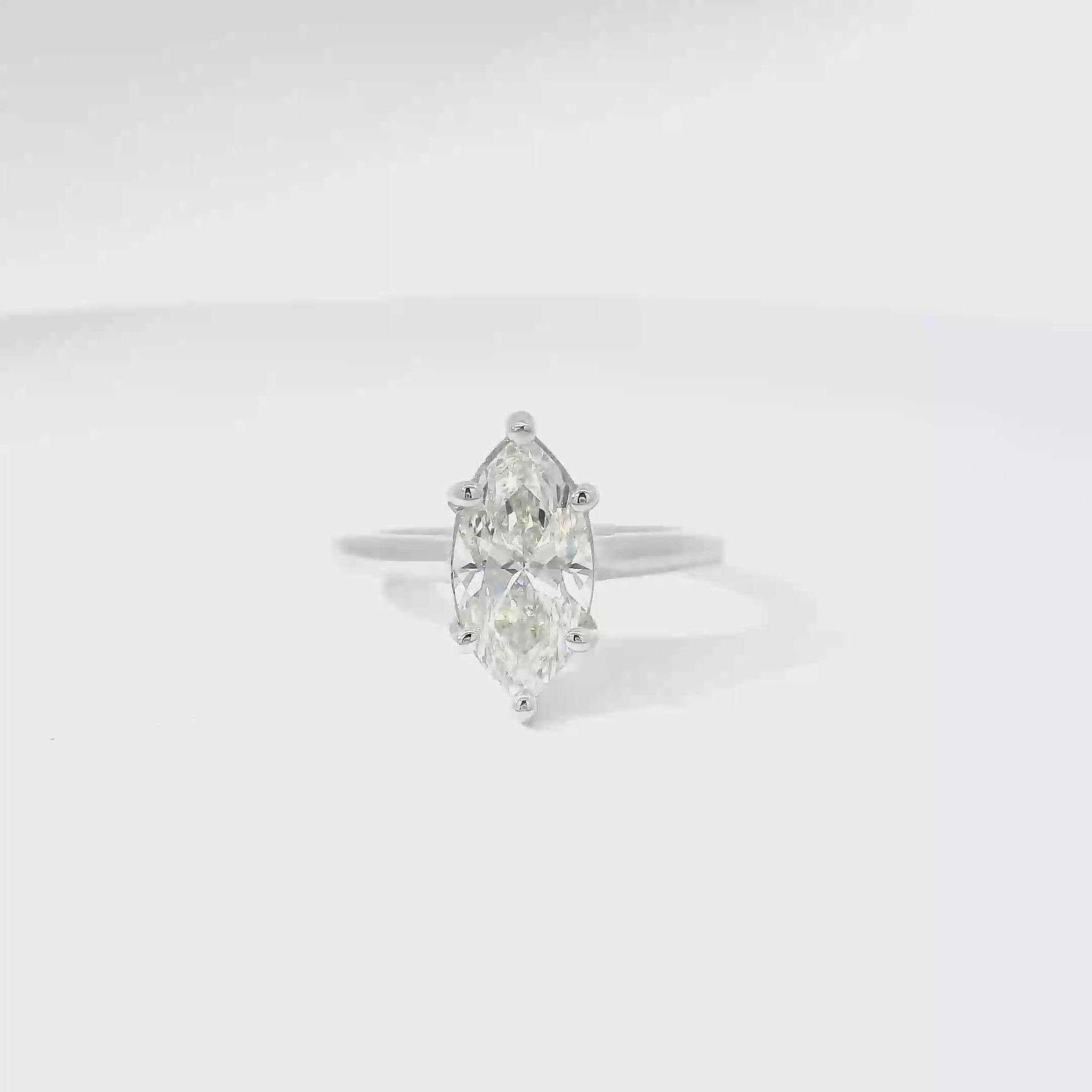 2.0ct. E VS1 Lab Grown Marquise in 14K White Gold Cathedral