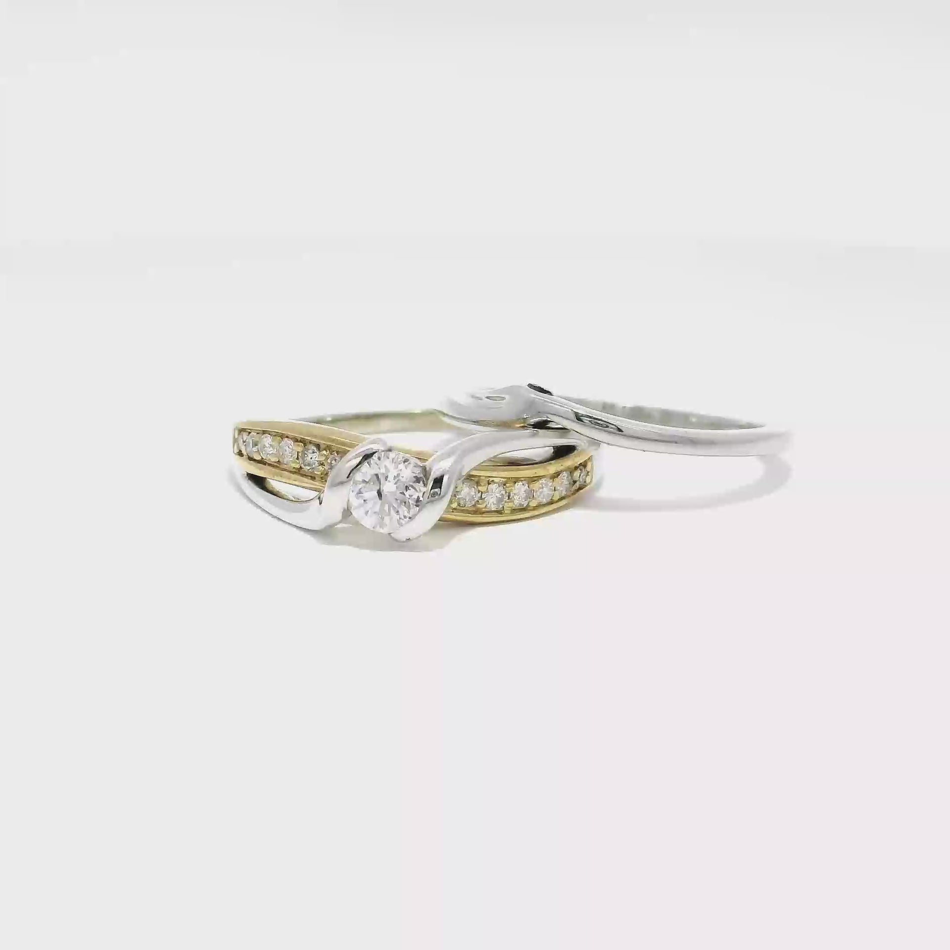 Natural Diamond Ring & Band Set in 10K White Gold