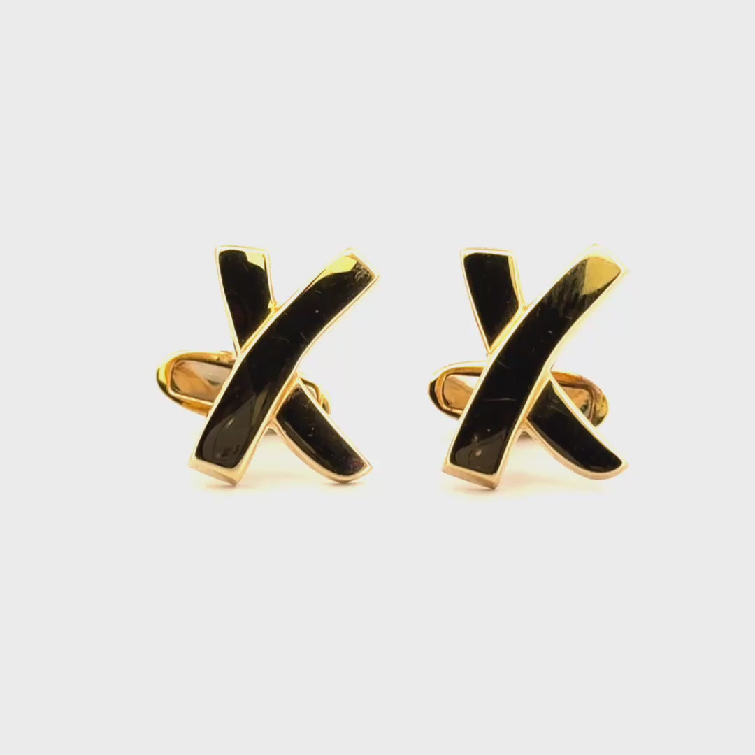 Tiffany & Co Paloma Picassio X Graffiti Cufflinks in 18K Yellow Gold
