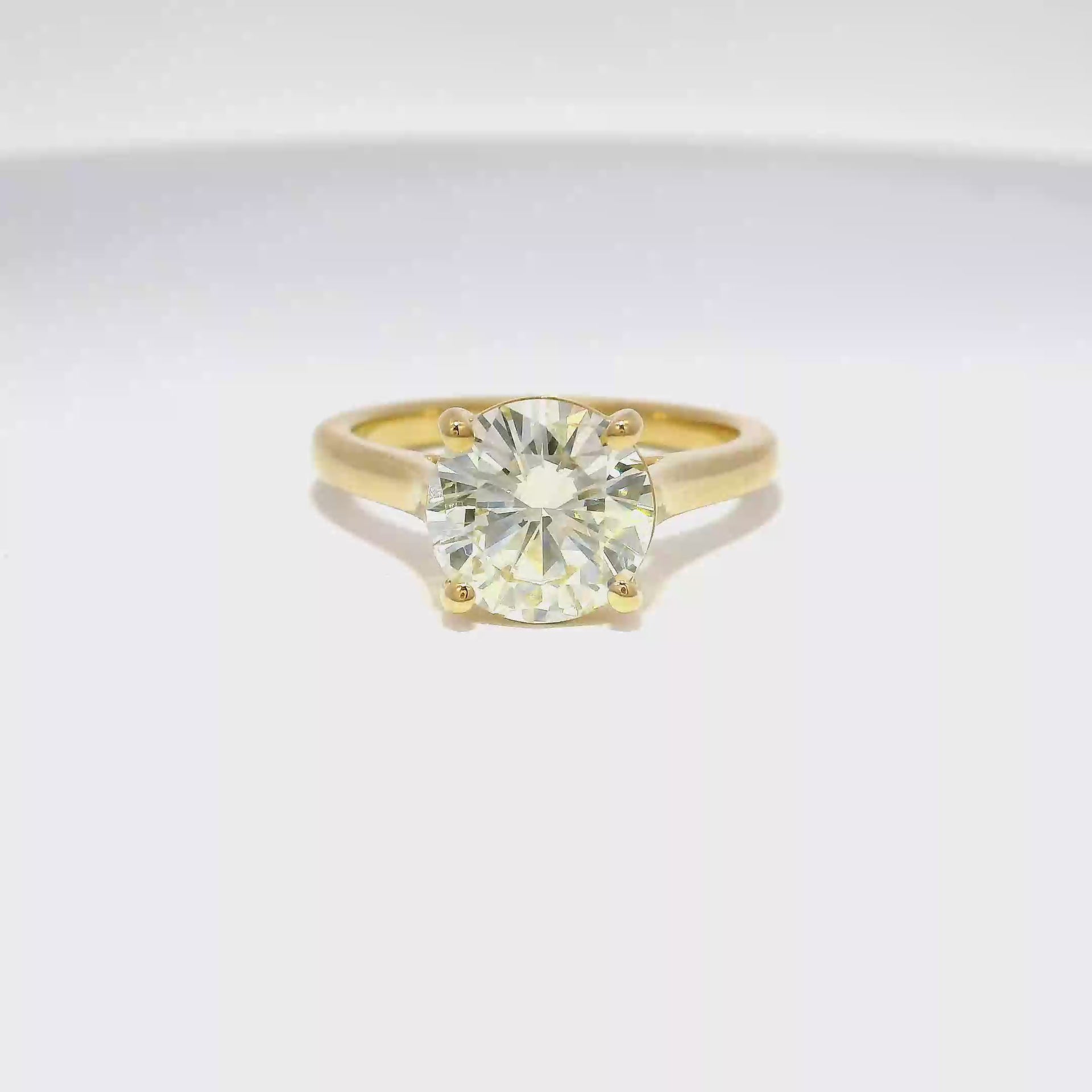 2.56ct. L Color I1 Clarity Enhanced Natural Round Diamond Engagement Ring in 14K Yellow Gold