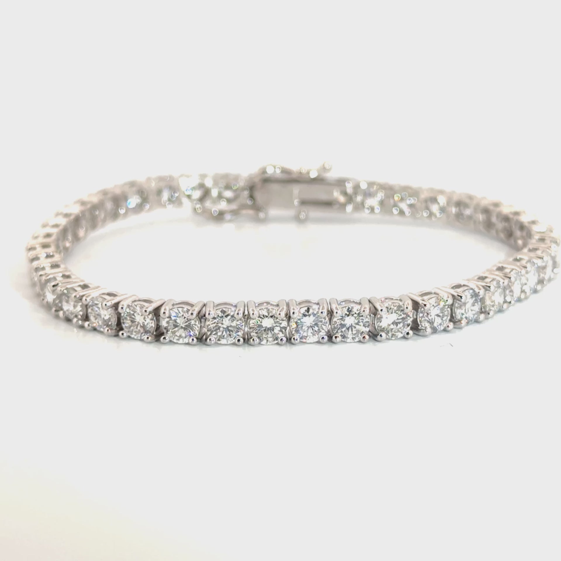 10cttw. Lab Grown Round Diamond Tennis Bracelet in 14K White Gold 7"