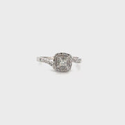 Diamond Engagement Ring Set in 14K White Gold Sz 9