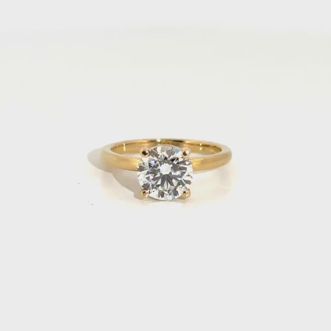 2.03ct. E VS1 Round Lab Grown Diamond in 14K Yellow Gold