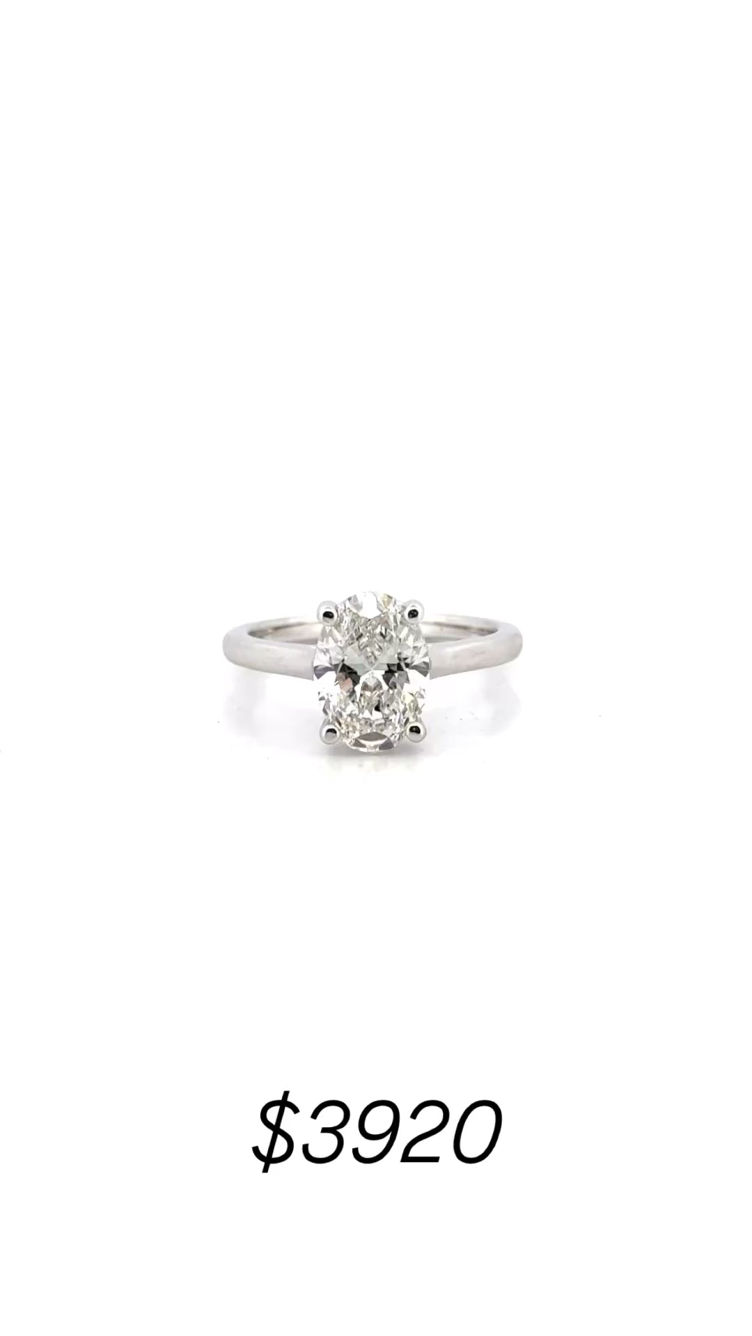 2.06ct. D VS1 Lab Grown Oval in 14K White Gold Cathedral