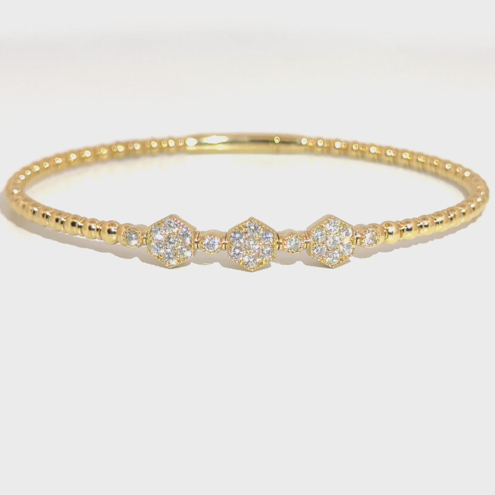 .55cttw. Diamond Flexible Bangle in 14K Yellow Gold