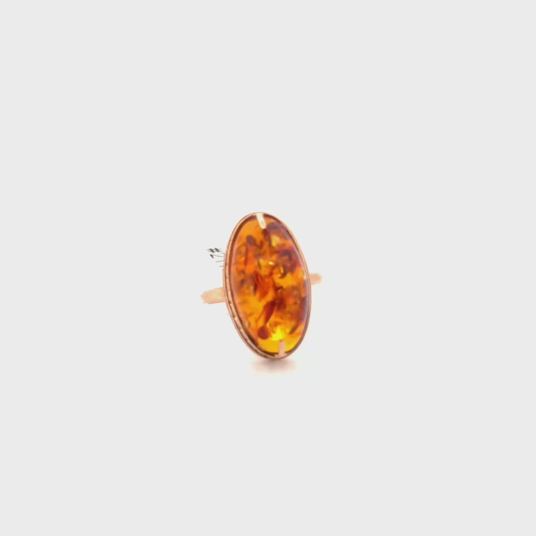 14K Rose Gold Gemstone Ring