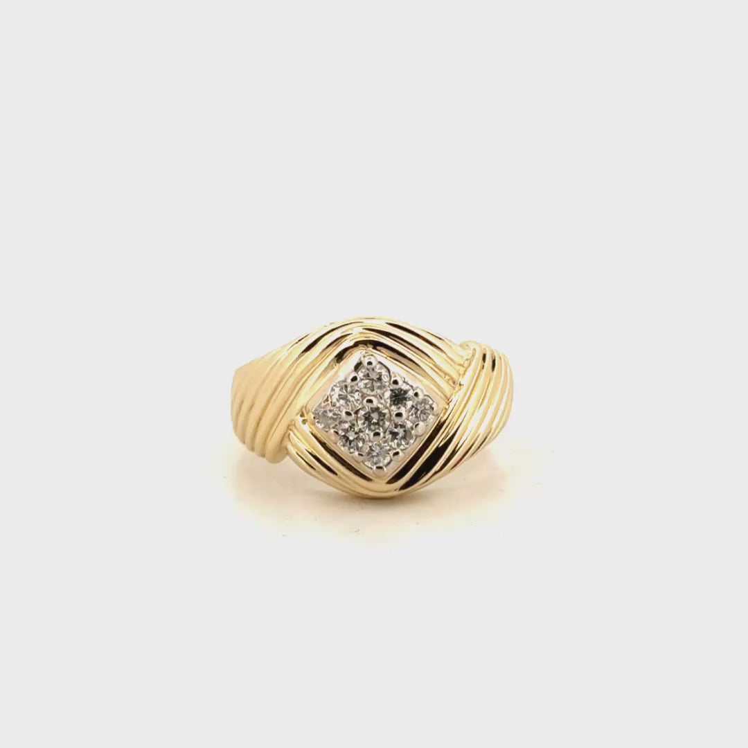 Natural Diamond Fashion Ring in 14K Yellow Gold