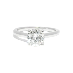 1.25ct Natural Round Diamond in 14K White Gold Cathedral Mounting