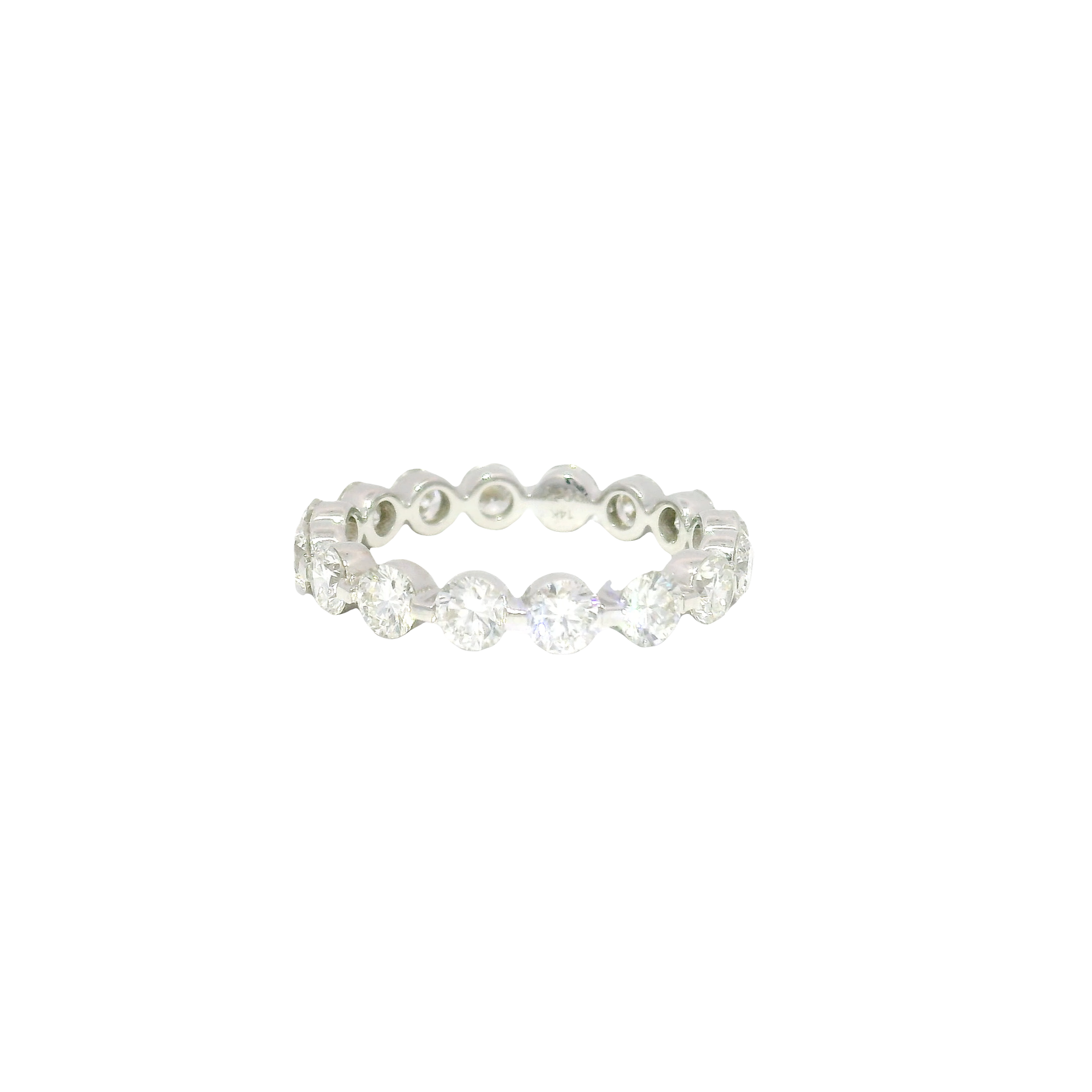 Shared Prong Lab Grown Diamond Band in 14K White Gold