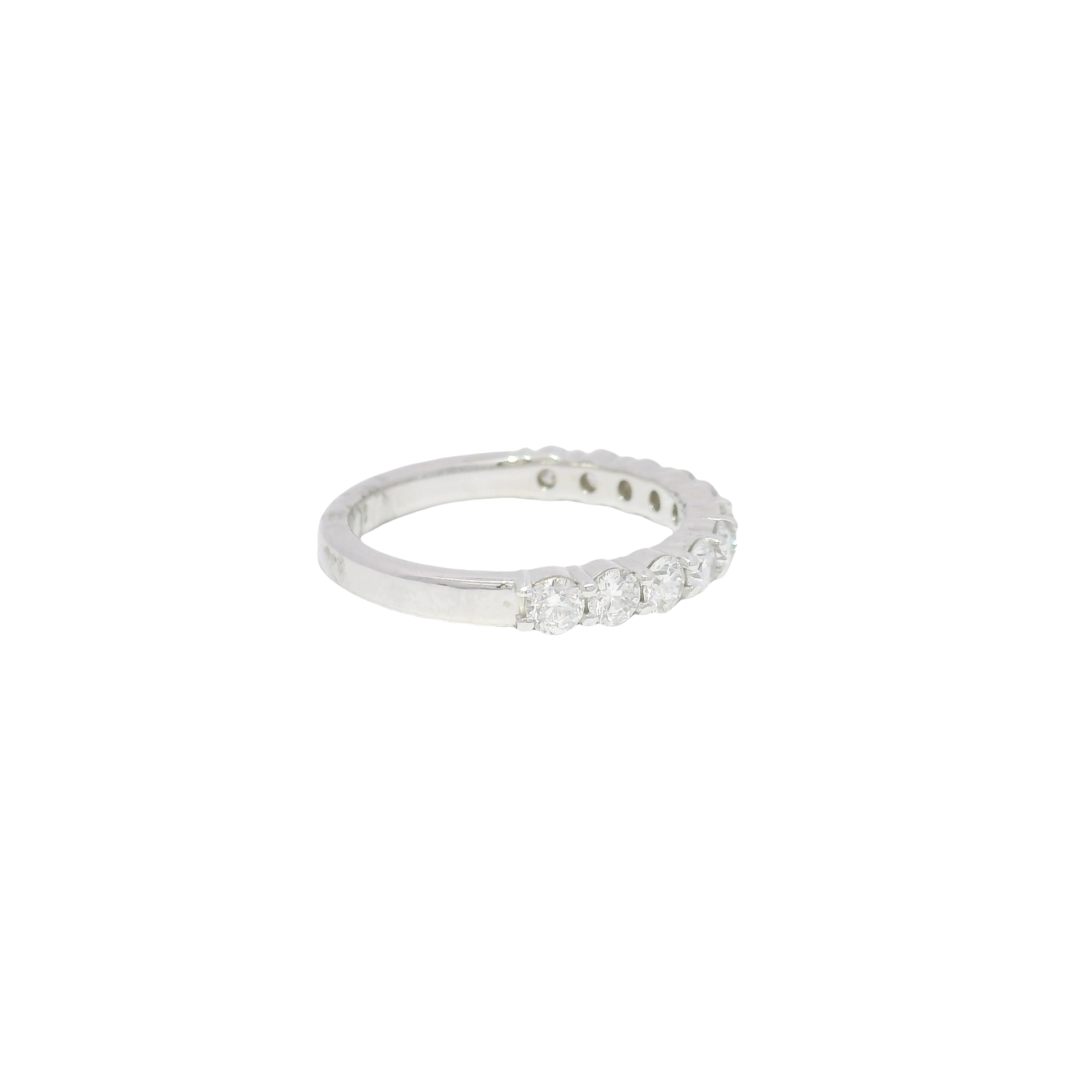1.1cttw. Lab Grown F VS1 Round Diamond Band in 14K White Gold Size 8