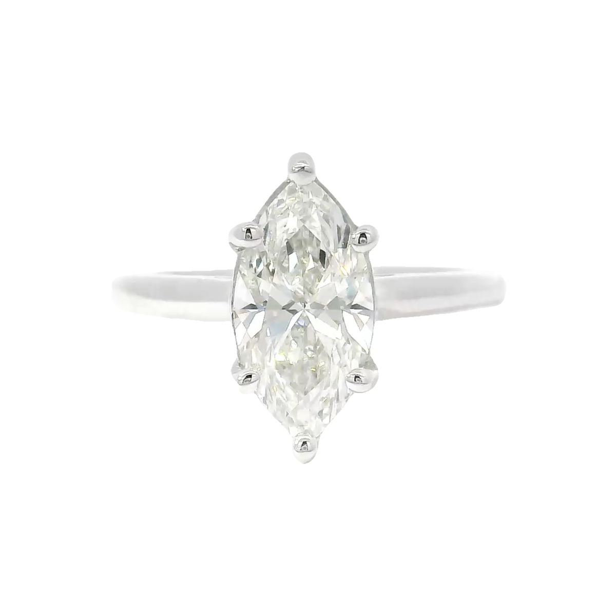 2.0ct. E VS1 Lab Grown Marquise in 14K White Gold Cathedral Sz 7