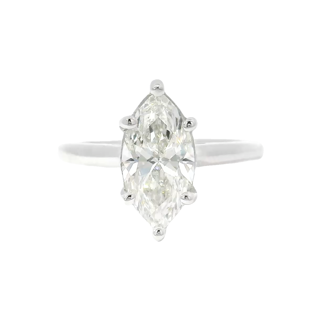 2.0ct. E VS1 Lab Grown Marquise in 14K White Gold Cathedral