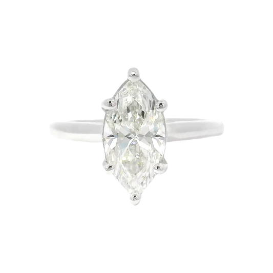 2.0ct. E VS1 Lab Grown Marquise in 14K White Gold Cathedral
