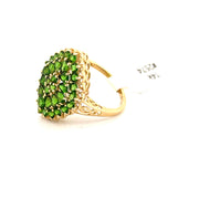 4.44cttw. Green Tsavorite Ring Set in 14K Yellow Gold Sz 10