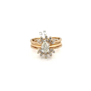 Pear Shaped Diamond Ring With Matching Guard