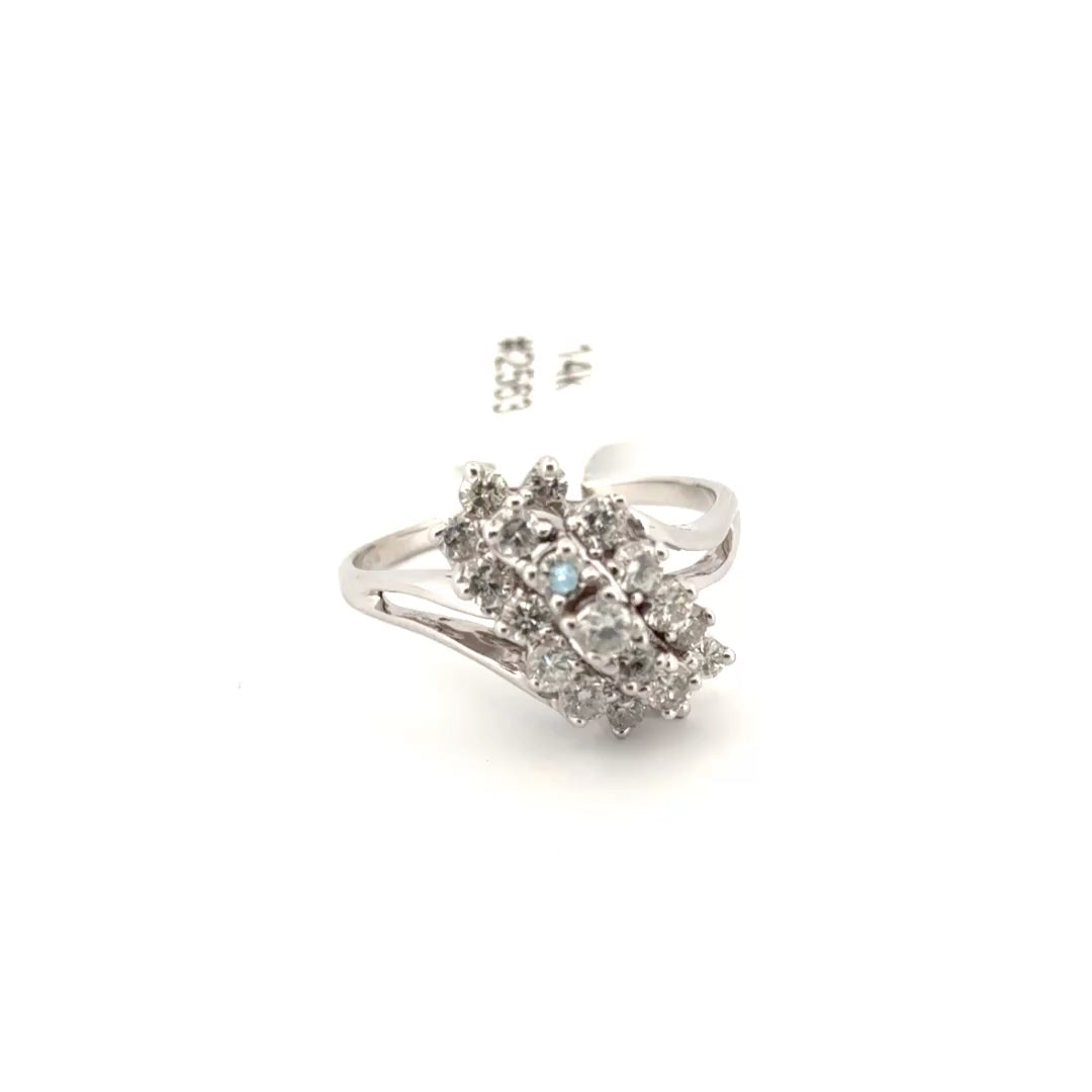 White Gold Diamond Waterfall Ring