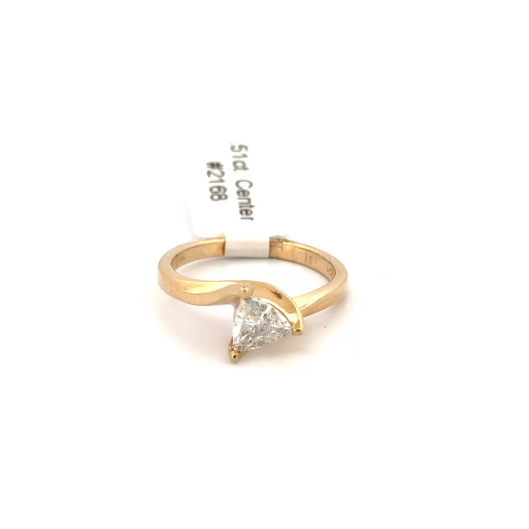Trillion Cut Diamond Ring Sz 7