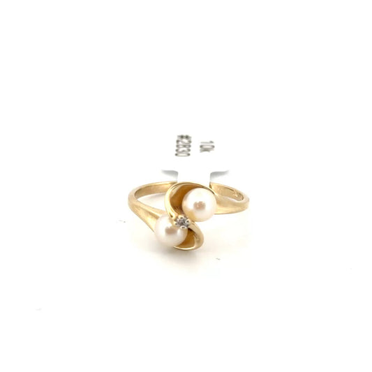 10K Yellow Gold 2 Pearl Ring