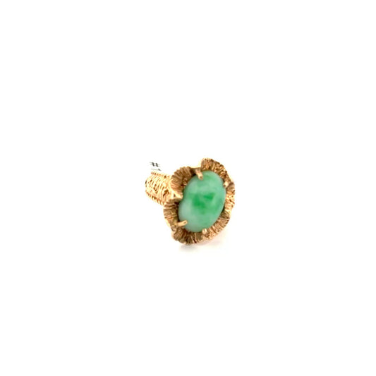 14K Yellow Gold Jade Ring