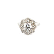 2.5cttw. E VS2 Lab Grown Round Set in 14k White Gold Sz 5.5
