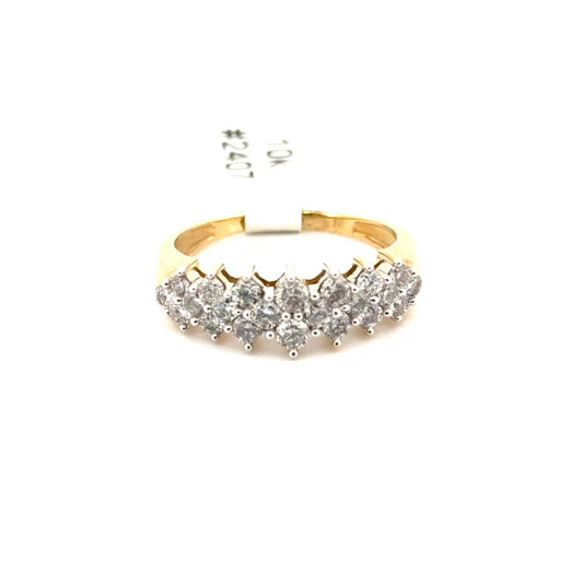 Natural Diamond Band Set in 10K Yellow Gold