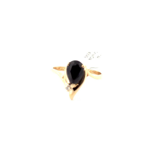 Onyx & Diamond Ring Set in 14K Yellow Gold