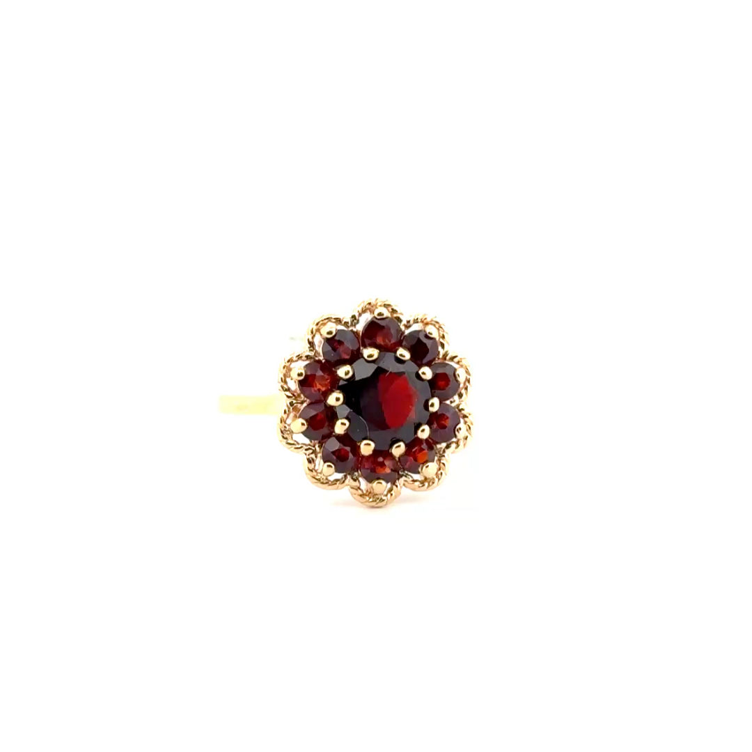 Garnet Ring Set in 14K Yellow Gold