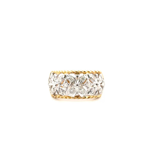 14K Yellow Gold Diamond Fashion Estate Ring