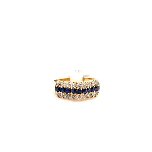 Sapphire & Diamond Ring Set in 14k Yellow Gold