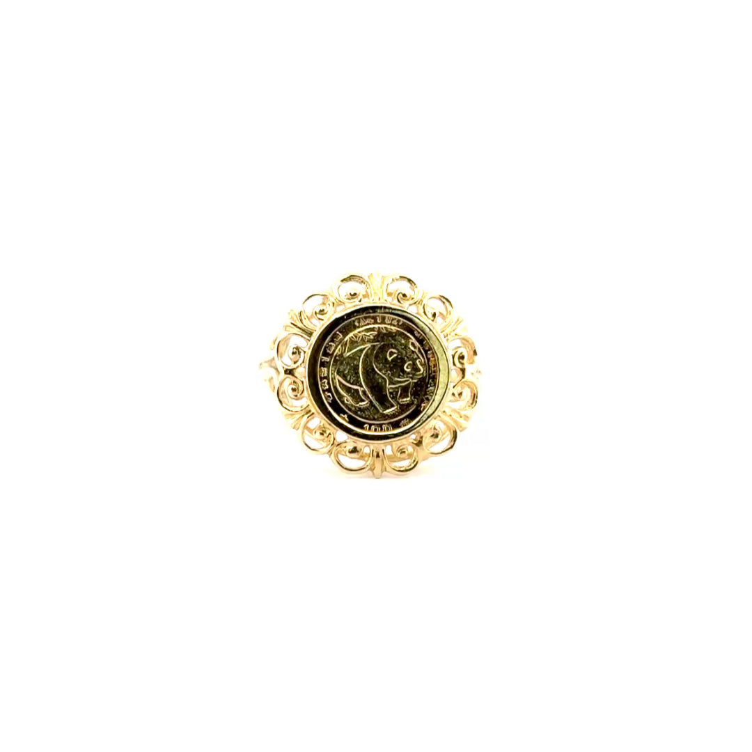 Gold Panda Ring Crafted in 10K Yellow Gold