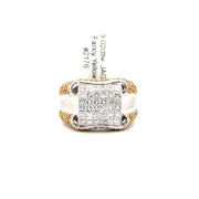 3.02cttw. Fancy Yellow & White Diamond Estate Ring Set in 14K White Gold