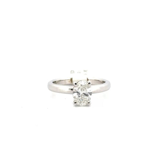 1.09ct. F VS1 Lab Grown Oval Diamond Solitaire Set in 14K White Gold