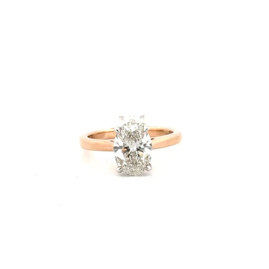 2.16ct. G VS1 Lab Grown Oval Solitaire Diamond Engagement Ring