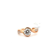 1.06ct. D VVS2 Lab Grown Round Diamond Set in 14K Rose Gold Sz 5.5
