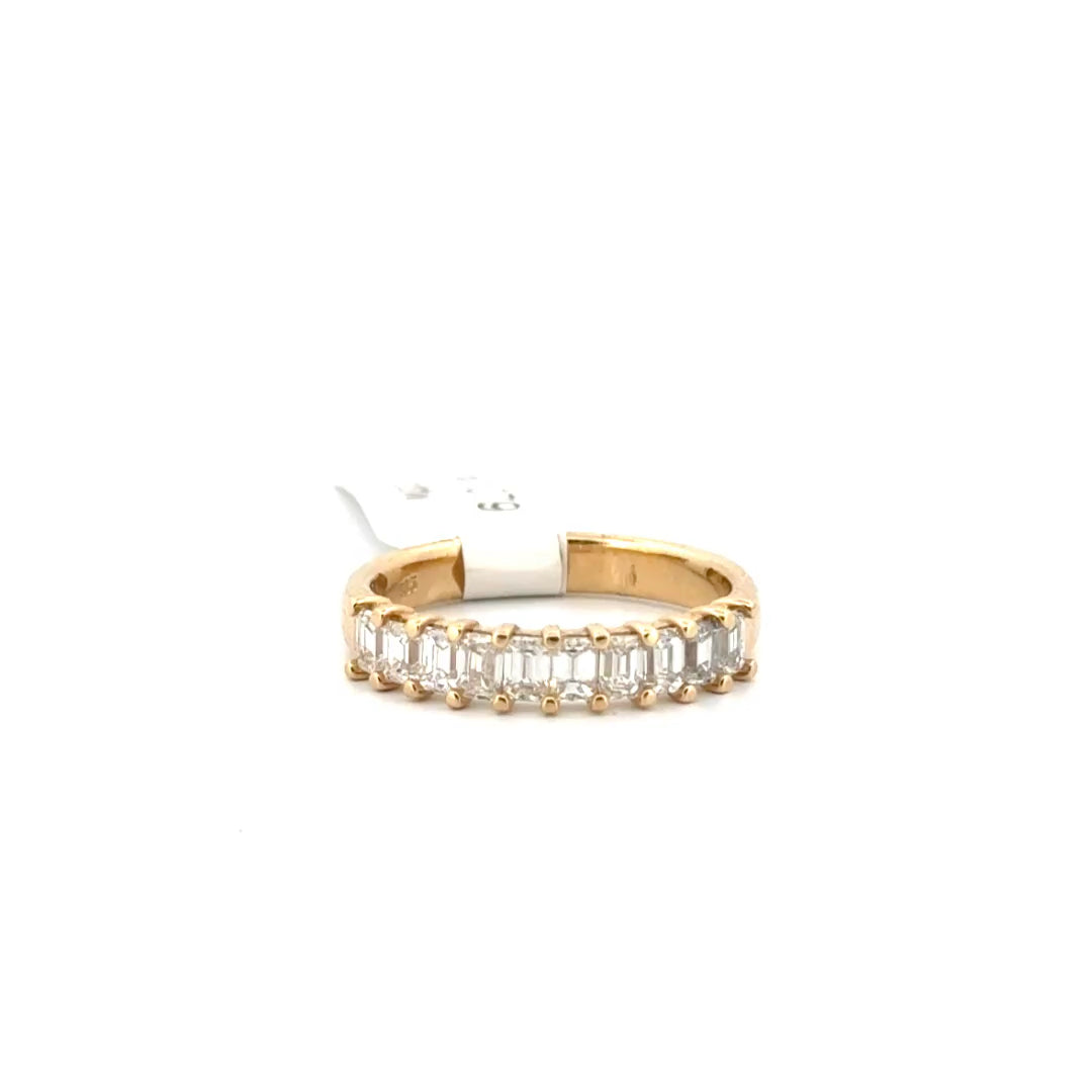 1cttw. Lab Grown Diamond Emerald Cut Band Set in 14K Yellow Gold