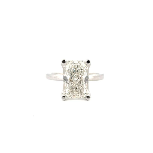 5.02ct. G VS1 Lab Grown Radiant Solitaire Set in 14K White Gold Mounting