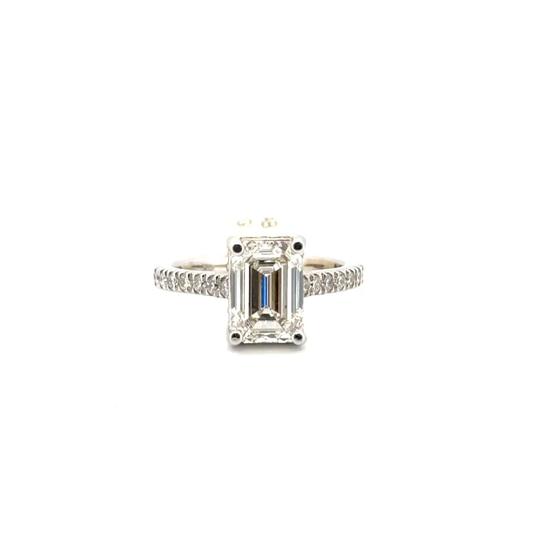 3.10ct. G VS1 Lab Grown Emerald Diamond Engagement Ring Sz 7