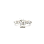 2.07ct. E VVS2 Emerald Cut Lab Grown Diamond on 10pt 14K White Gold Band Sz 7
