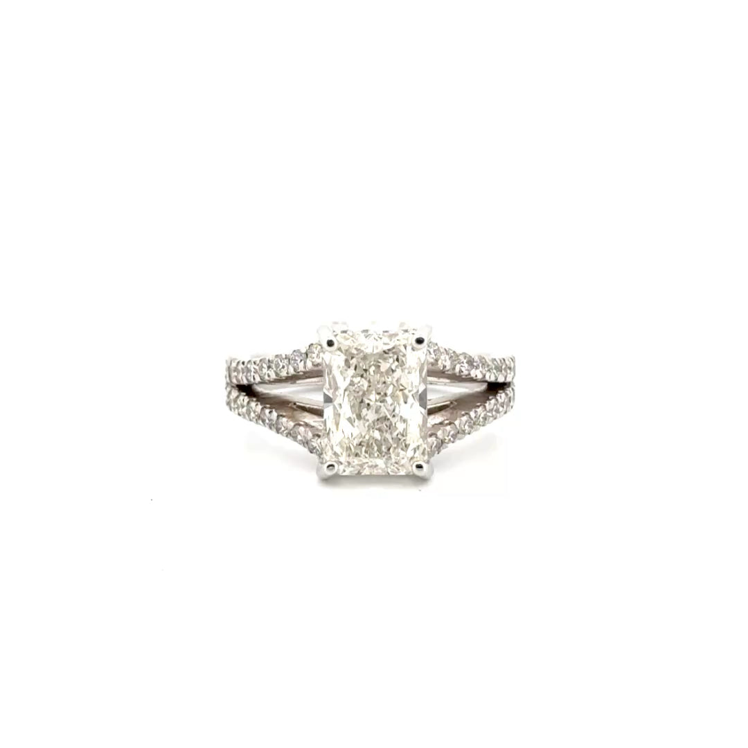 3.14ct. H VS1 Lab Grown Elongated Radiant Diamond Set in 14K White Gold