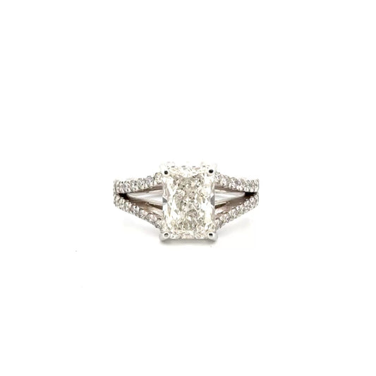 3.14ct. H VS1 Lab Grown Elongated Radiant Diamond Set in 14K White Gold