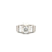 1.52ct. F VS Lab Grown Round Diamond in Custom 14k White Gold Mounting Sz 5