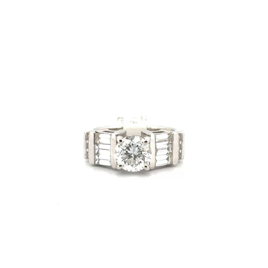 1.52ct. F VS Lab Grown Round Diamond in Custom 14k White Gold Mounting