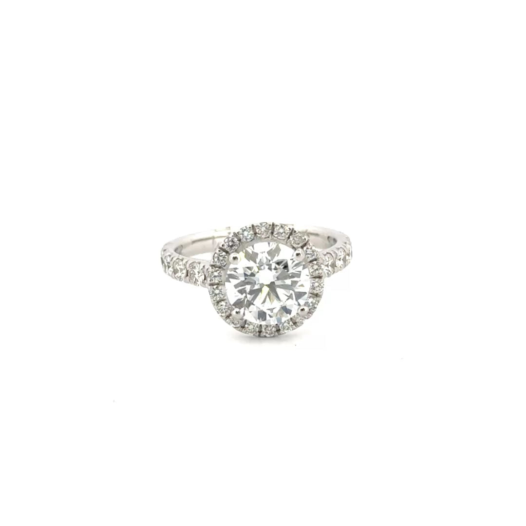 2.06ct. E VS1 Lab Grown Round Diamond Engagement in Halo Sz 6