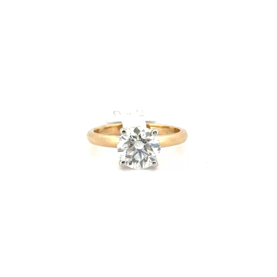 2.22ct. F VS Lab Grown Round Diamond Solitaire Engagement Ring