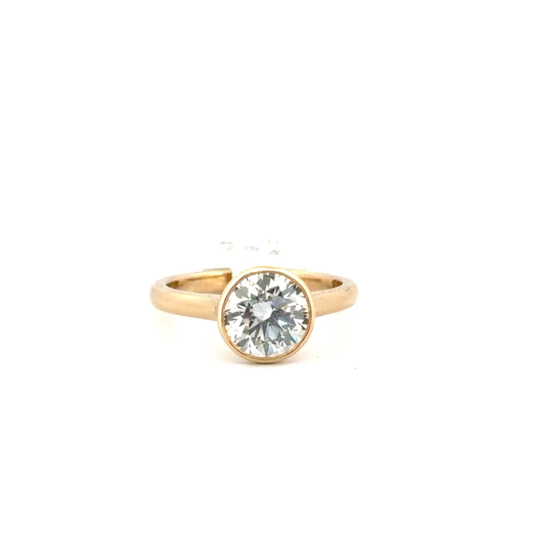 2ct. Round G VS1 Lab Grown Round Diamond Bezel Set Sz 7